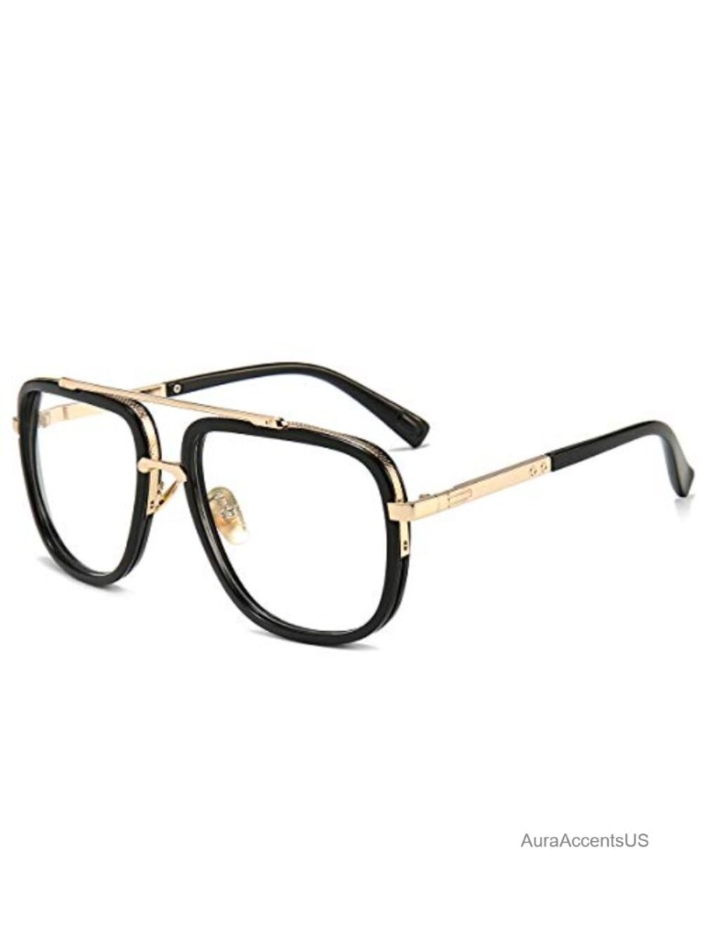 Oversized Square Aviator Sunglasses Metal Frame UV400 Retro Pilot Shade